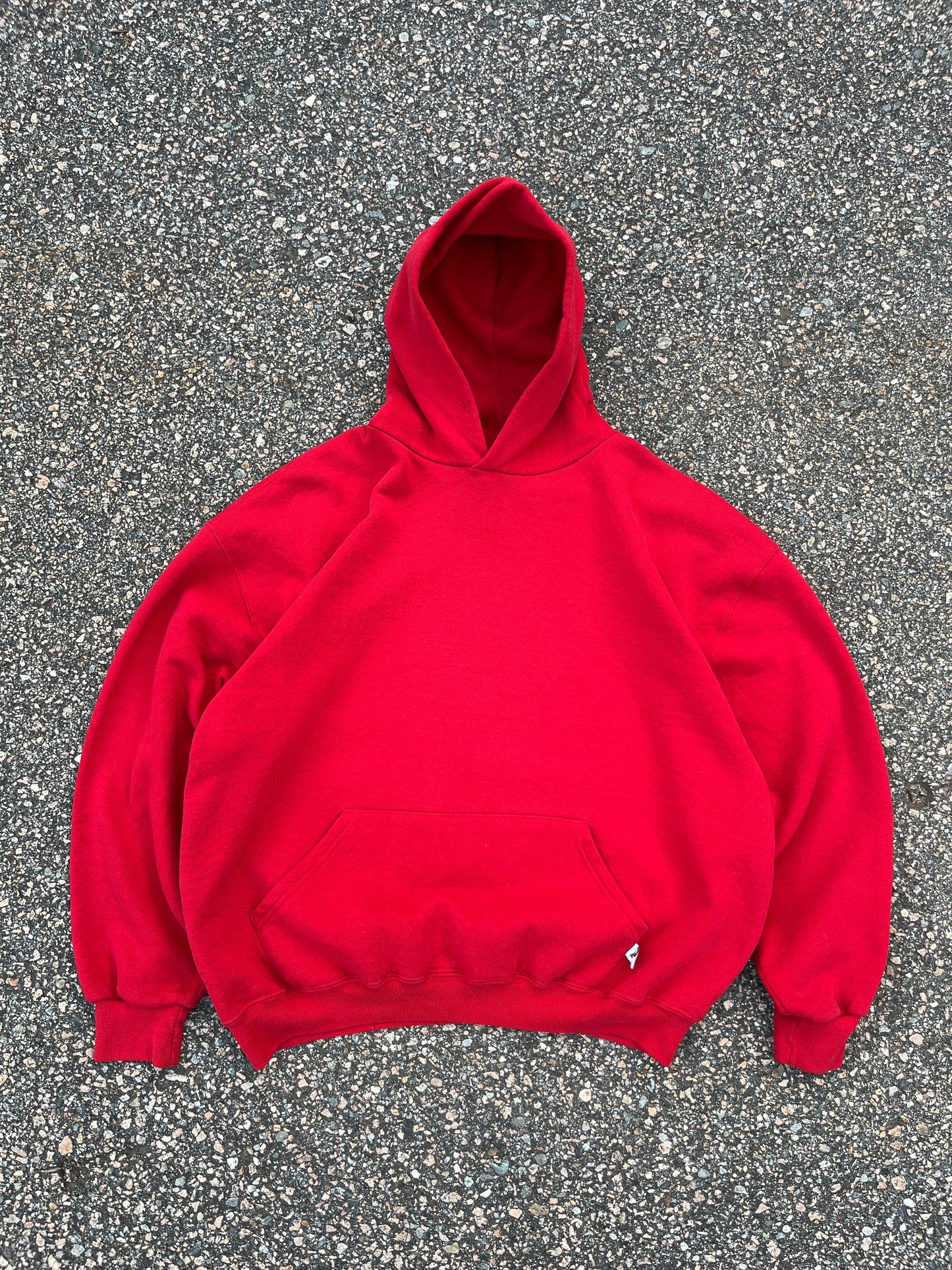 00’s Faded Red Russell Hoodie - Boxy Medium