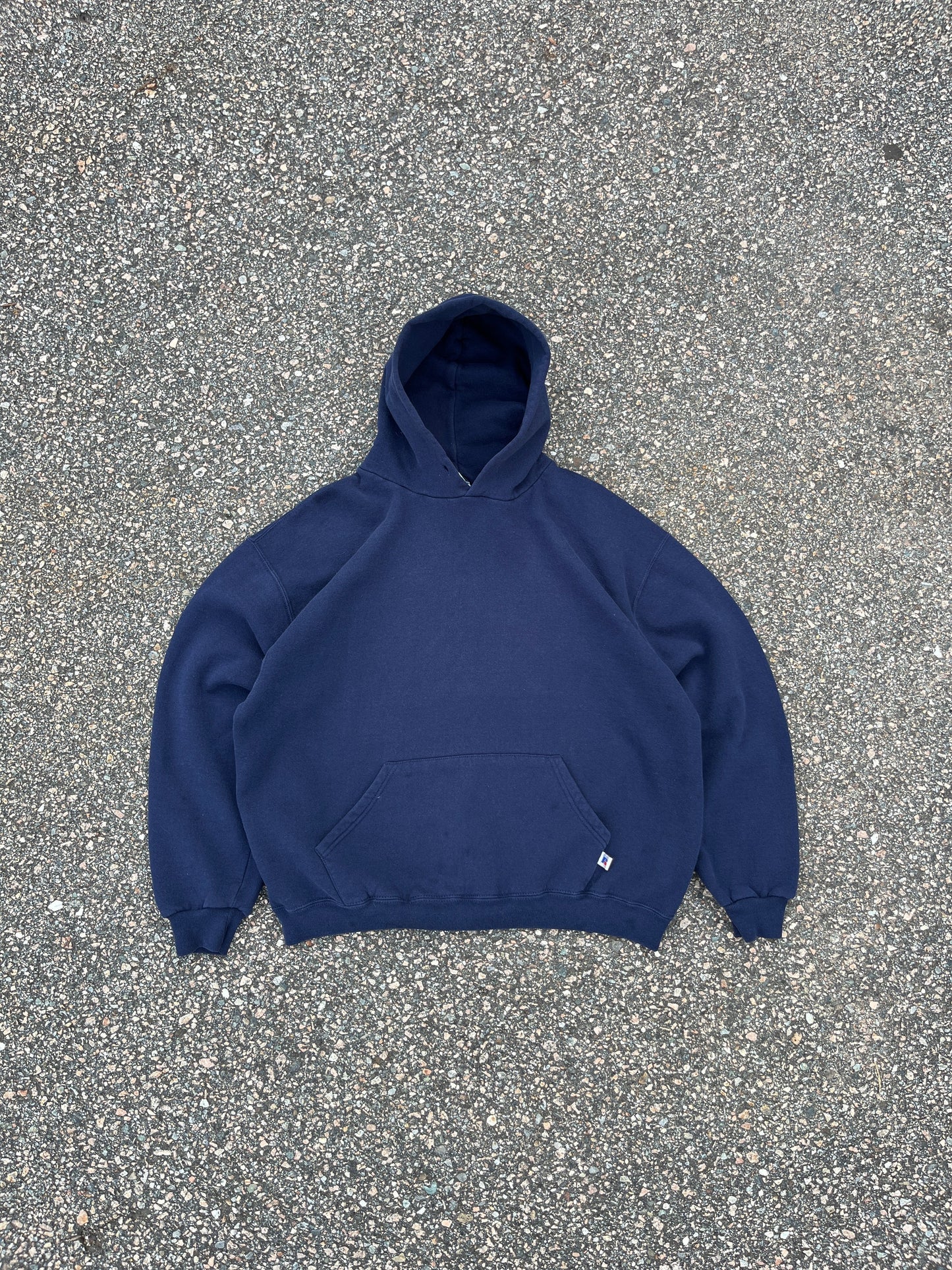 00’s Faded Navy Russell Hoodie - Boxy Medium