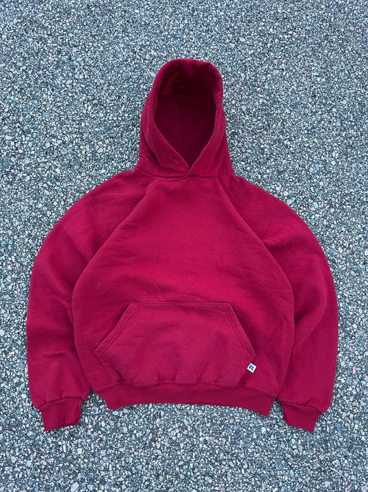 00’s Faded Red Russell Hoodie - Medium