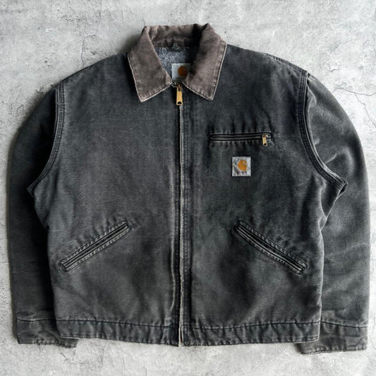 1990S FADED BLACK CARHARTT DETROIT WORK JACKET